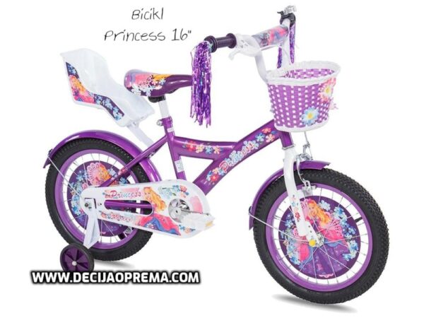 Bicikl Galaxy Princess 16" za decu Ljubičasti