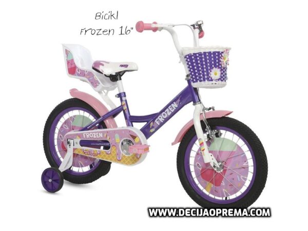 Bicikl Galaxy Frozen 16" za decu Ljubičasti