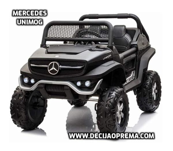 Mercedes Unimog 4x4  Auto Dvosed za decu Crni
