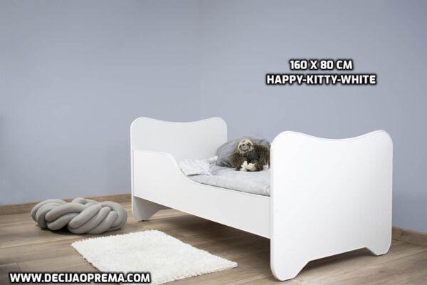 Dečiji krevet 160x80cm sa dušekom Happy Kitty White