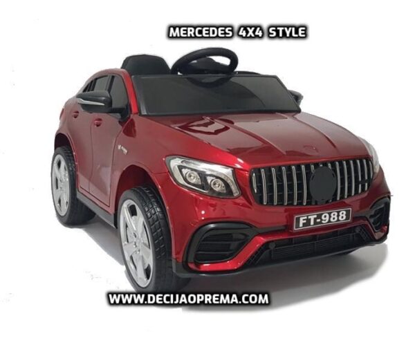 Mercedes Style 4x4 Auto na akumulator za decu Metalik Crveni