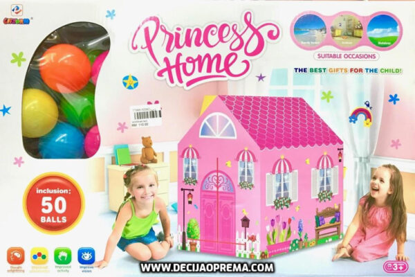 Šator Princess sa lopticama za decu
