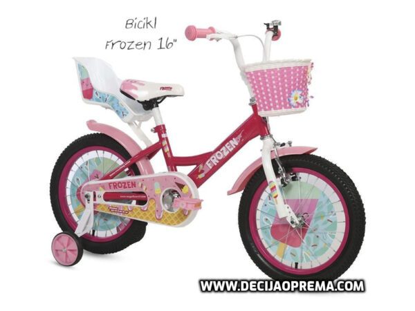 Bicikl Galaxy Frozen 16" za decu Rozi