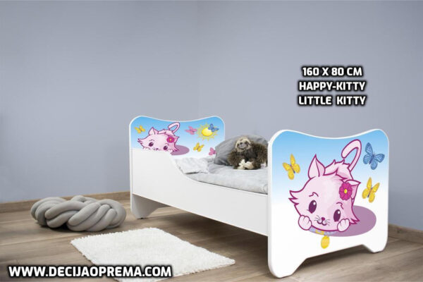 Dečiji krevet 160x80cm sa dušekom Happy Kitty Little Kitty