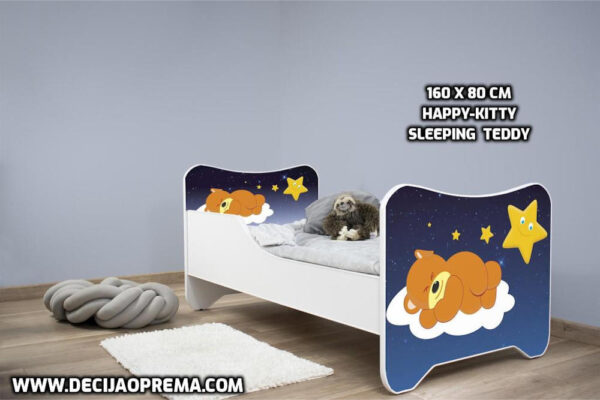 Dečiji krevet 160x80cm sa dušekom Happy Kitty Sleeping Teddy