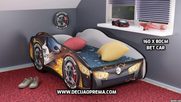 Dečiji krevet 160x80cm sa dušekom Trkački Auto Bat Car