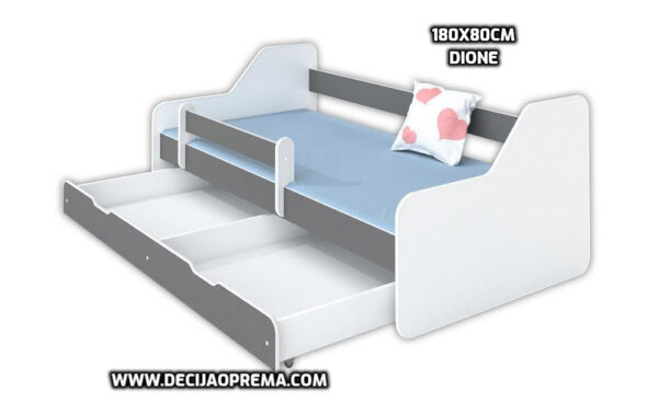 Dečiji krevet 180x80cm sa dušekom i fiokom Dione I Grey