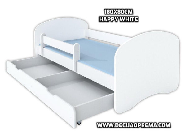Dečiji krevet 180x80cm sa dušekom i fiokom Happy White