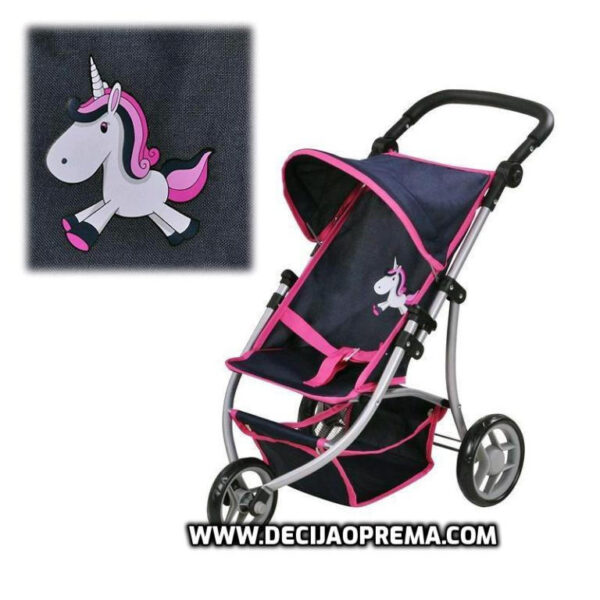 Kolica za lutke Jogger Lio Unicorn Blue Knorr Toys