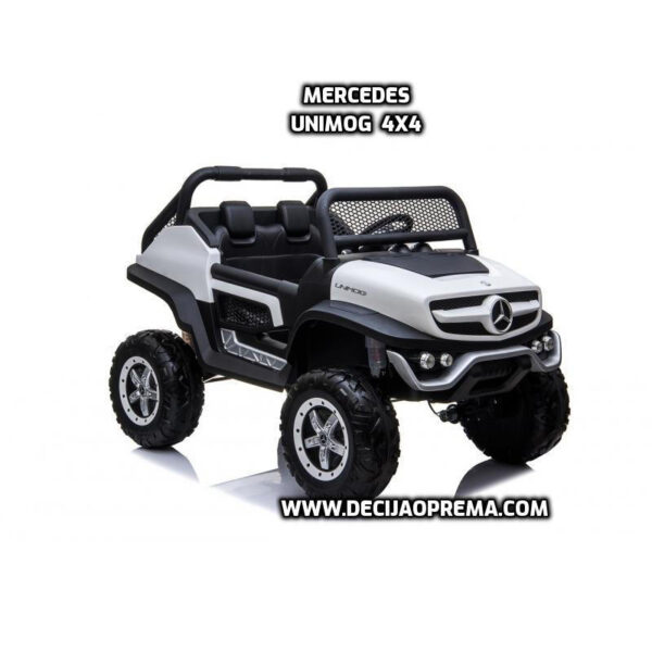 Mercedes Unimog 4x4 Auto Dvosed za decu Beli