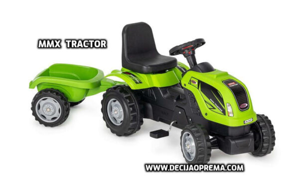 Traktor na pedale MMX sa prikolicom Zeleni