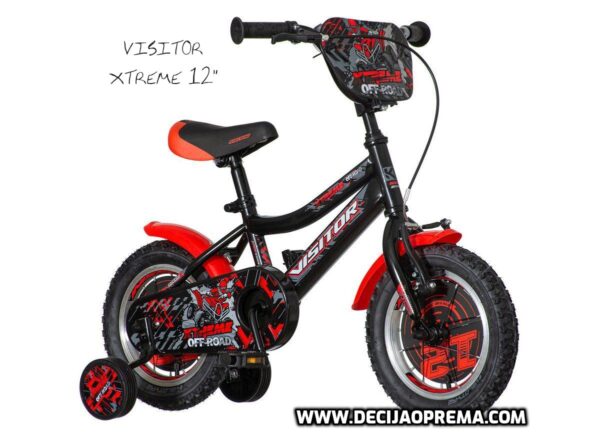 Bicikl Visitor XTrame 12" za decu Crno Crveni