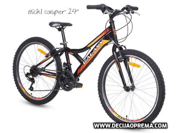 Bicikl Galaxy Casper 240 24"/18 za decu crno narandžasta crvena
