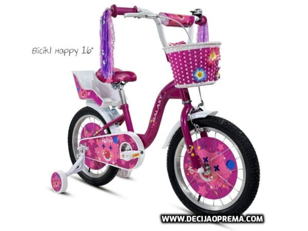 Bicikl Galaxy Happy 16" za decu Tamno Roza