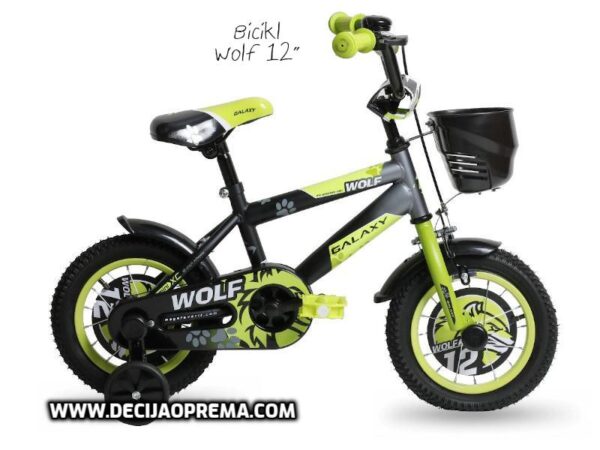 Bicikl Galaxy Wolf 12" za decu Neon Zelena