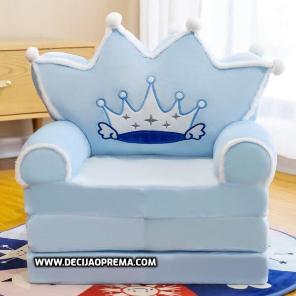 Foteljica za decu Blue Crown